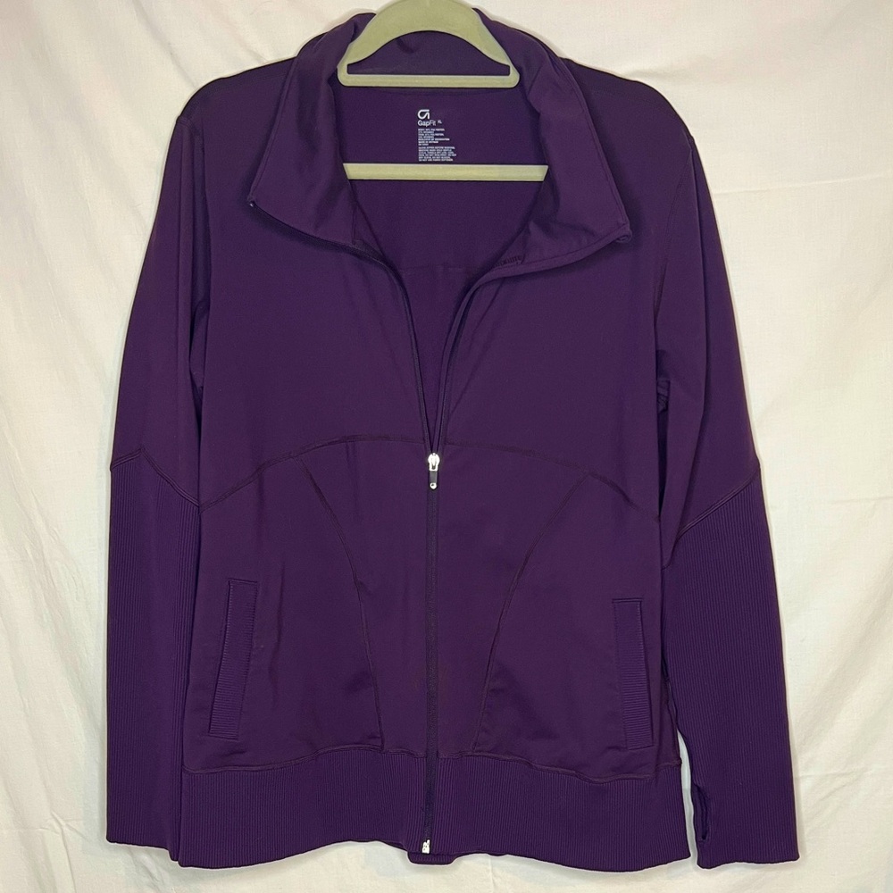 Gap Fit purple zip up lightweight jacket XL with pockets